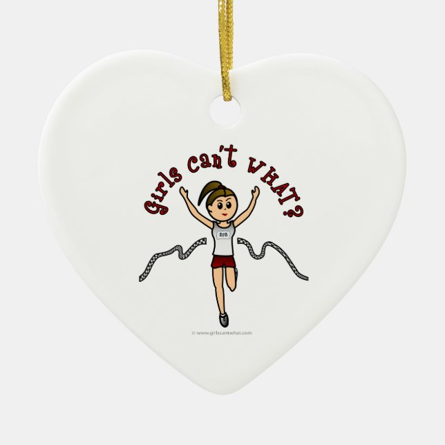 Light Runner in Red Uniform Ceramic Ornament (Front)