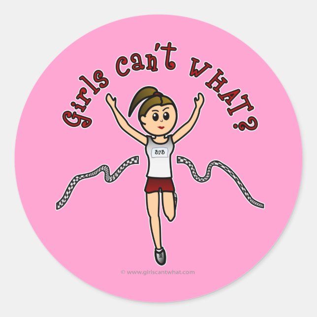 Light Runner in Red Uniform Classic Round Sticker (Front)