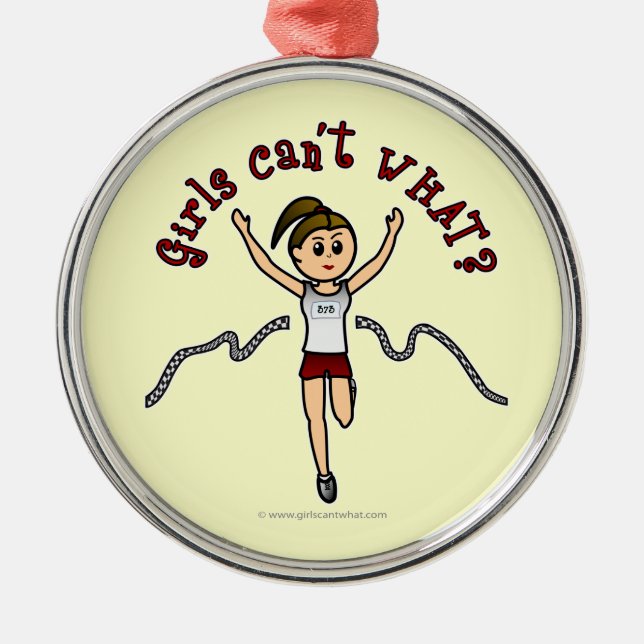 Light Runner in Red Uniform Metal Ornament (Front)