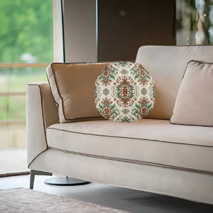 Light Rustic Round Pillow