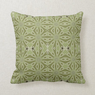 Light Sage Geometric Mid-Century Modern Throw Pillow
