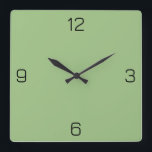 Light Sage Green 9DC183 Colour - Option to Add Nam Square Wall Clock<br><div class="desc">Add a name, initials or some text, or keep the colour alone. Colour coordinates with other items in the store based on the name and the HEX code (six-digit hex triplet) shown. Use this code to mix, match and customize any other item to go with this, or to add to...</div>