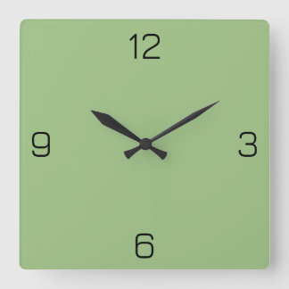 Light Sage Green 9DC183 Colour - Option to Add Nam Square Wall Clock