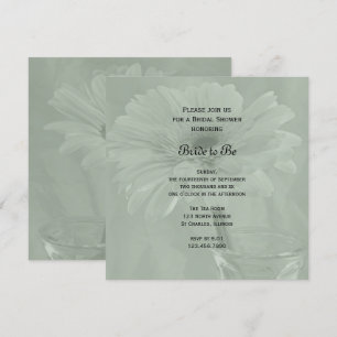 Light Sage Green Gerber Daisy Bridal Shower Invitation