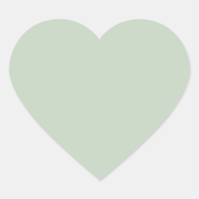 Light sage green heart stickers - solid colour (Front)