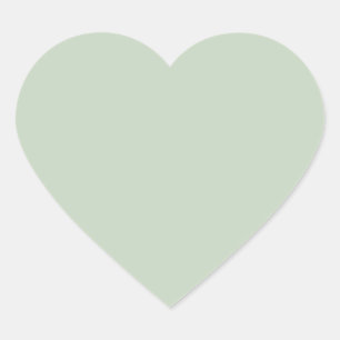 Light sage green heart stickers - solid colour