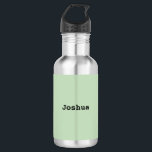 Light Sage Green Minimal Simple Personalized Name 532 Ml Water Bottle<br><div class="desc">This sage green stainless steel water bottle features a stylish minimalist design. Simply click 'Personalize' to add the name of your choice. Ideal for work,  travel or school.</div>