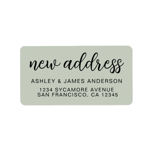 Light Sage Green New Address Label (Front)