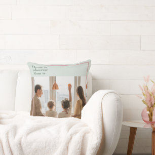 Light Sage Green Pillow with Personalized Photo