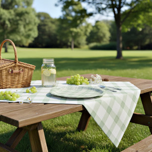 Light sage green plaid paper plate