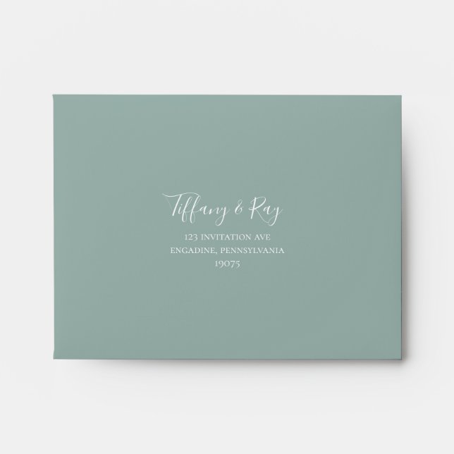 Light Sage Green Self Addressed RSVP Envelope (Front)