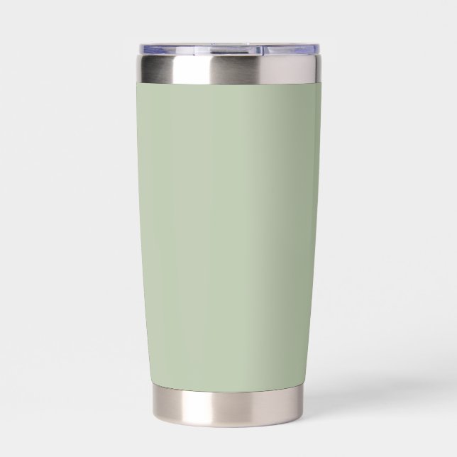 Light Sage Green Solid Colour Insulated Tumbler (Front)