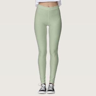 Light Sage Green Solid Colour Leggings