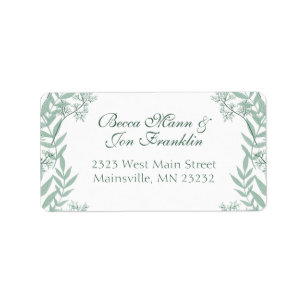 Light Sage Green Wedding Vintage Botanical Label