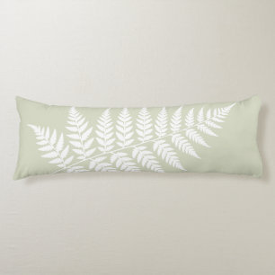 Light Sage Green White Fern Simply Refined Body Pillow