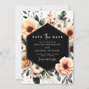 Light Sage Romantic Peach Wedding Save The Date