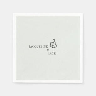 Light Sage Thumbs Up Personalized Cocktail  Napkin
