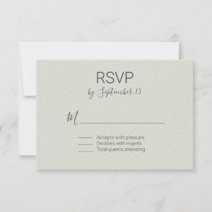 Light Sage Wedding RSVP Card