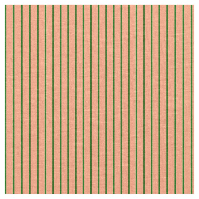 Light Salmon and Dark Green Coloured Pattern Fabric (Close Up)
