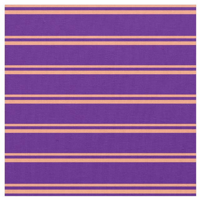 Light Salmon & Indigo Coloured Pattern Fabric (Close Up)