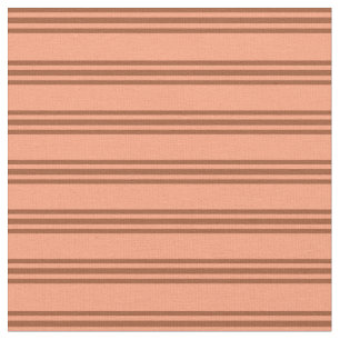 Light Salmon & Sienna Coloured Lines Fabric