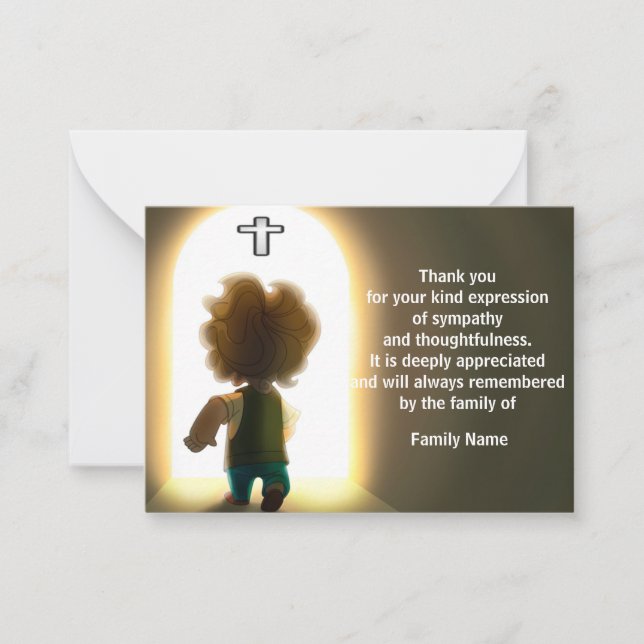 Light Salvation After Funeral Thank You Cards (Front)