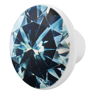 Light Sapphire Gem Pattern Ceramic Knob