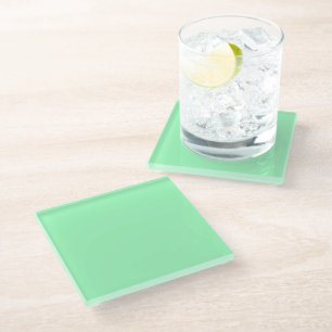 Light Sea-Foam (solid colour)  Glass Coaster