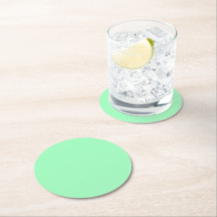 Light Sea-Foam (solid colour)  Round Paper Coaster