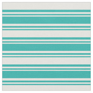 Light Sea Green and White Stripes/Lines Pattern Fabric