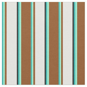 Light Sea Green, Aquamarine, Brown, White & Black Fabric