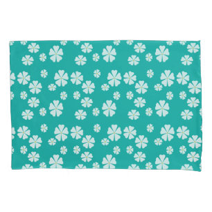 Light sea green with white flowers pillowcase