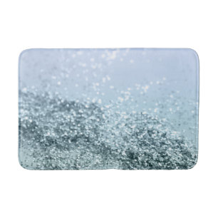 Light Seafoam Light Blue Glitter #1 Bath Mat