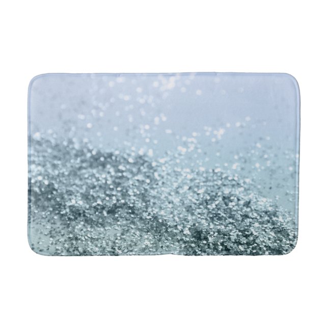 Light Seafoam Light Blue Glitter #1 Bath Mat (Front)