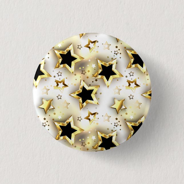 Light seamless with gold stars 1 inch round button (Front)