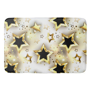 Light seamless with gold stars bath mat