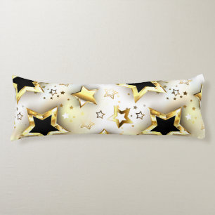 Light seamless with gold stars body pillow
