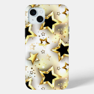 Light seamless with gold stars iPhone 15 mini case