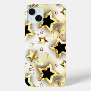 Light seamless with gold stars iPhone 15 mini case
