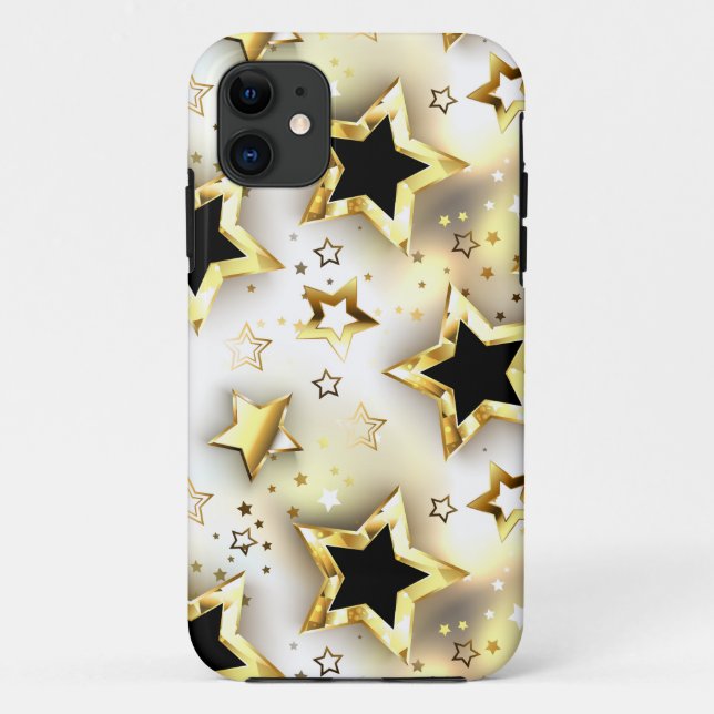 Light seamless with gold stars Case-Mate iPhone case (Back)