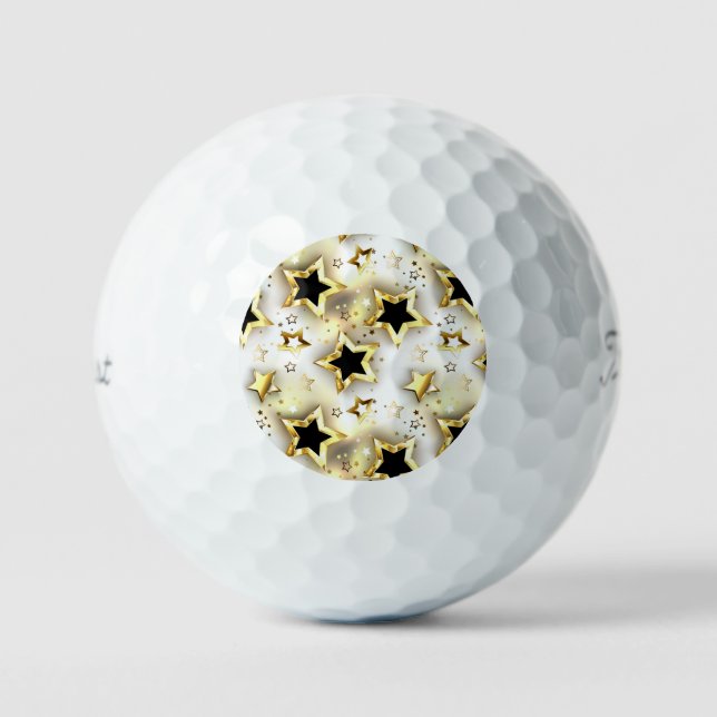 Light seamless with gold stars golf balls (Front)