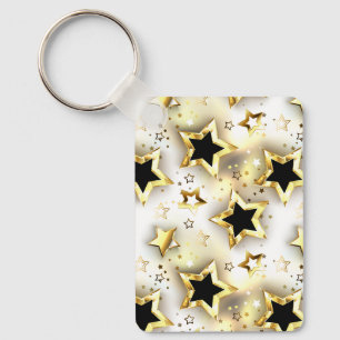 Light seamless with gold stars keychain