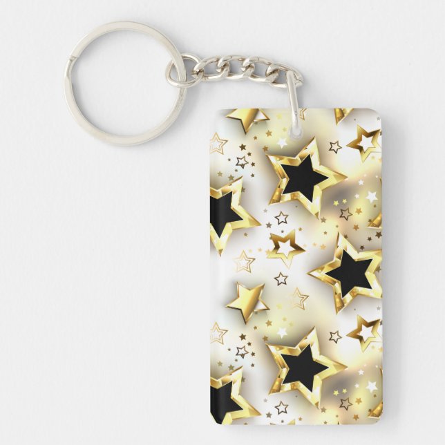 Light seamless with gold stars keychain (Front)