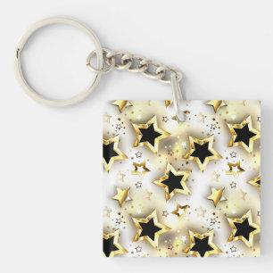 Light seamless with gold stars keychain