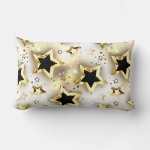 Light seamless with gold stars lumbar pillow