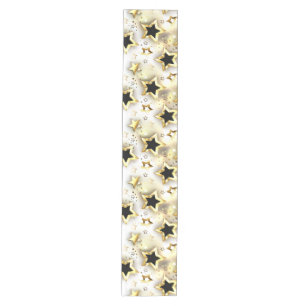 Light seamless with gold stars medium table runner