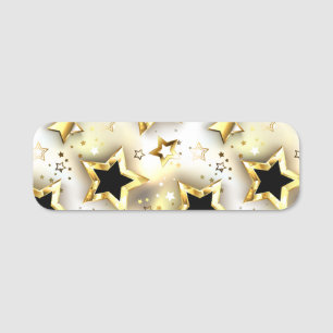 Light seamless with gold stars name tag