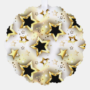Light seamless with gold stars ornament card