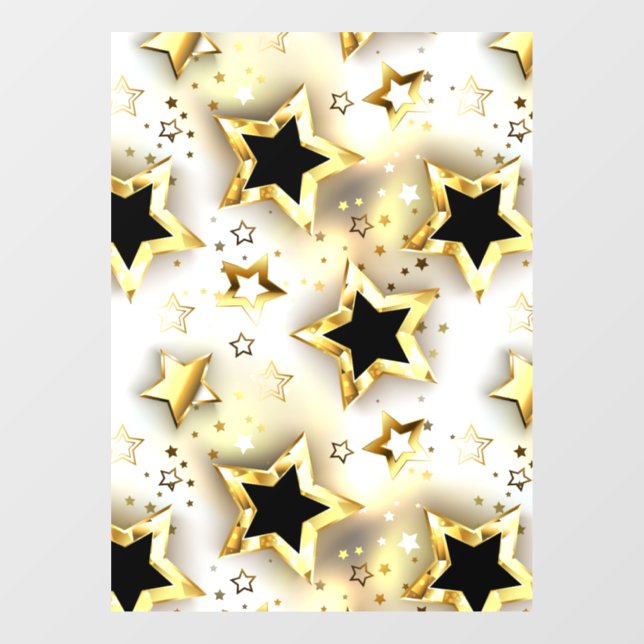 Light seamless with gold stars window cling (Sheet)