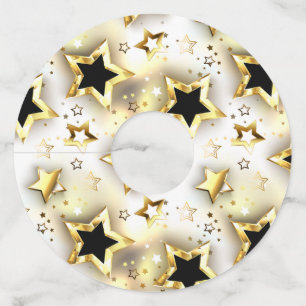 Light seamless with gold stars wine glass tag